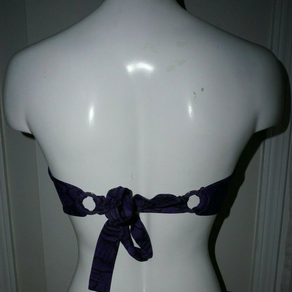 New Skye Swimwear Purple/Black Twist Bandeau Top size S - Picture 4 of 6